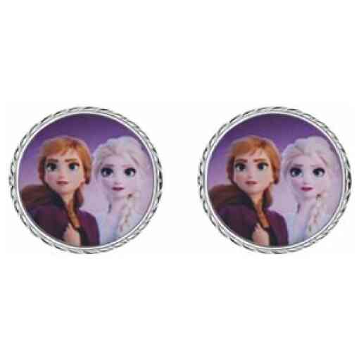 Cercei Disney cu poza color Frozen Anna si Elsa - Argint 925 si Cristale-Disney-Disney >> Noutati