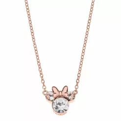 Colier Disney Minnie Mouse - Argint 925 placat cu Aur Roz si Cristal-Disney-Disney >> Noutati