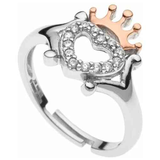 Inel reglabil Disney simbol coroana Princess - Argint 925 si Cubic Zirconia-Disney-Disney >> Noutati