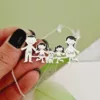 Lantisor Familie - 5 Membri cu Yorkshire - Argint 925-Familia mea-Personalizate >> Ocazie >> Familia mea >> Noutati