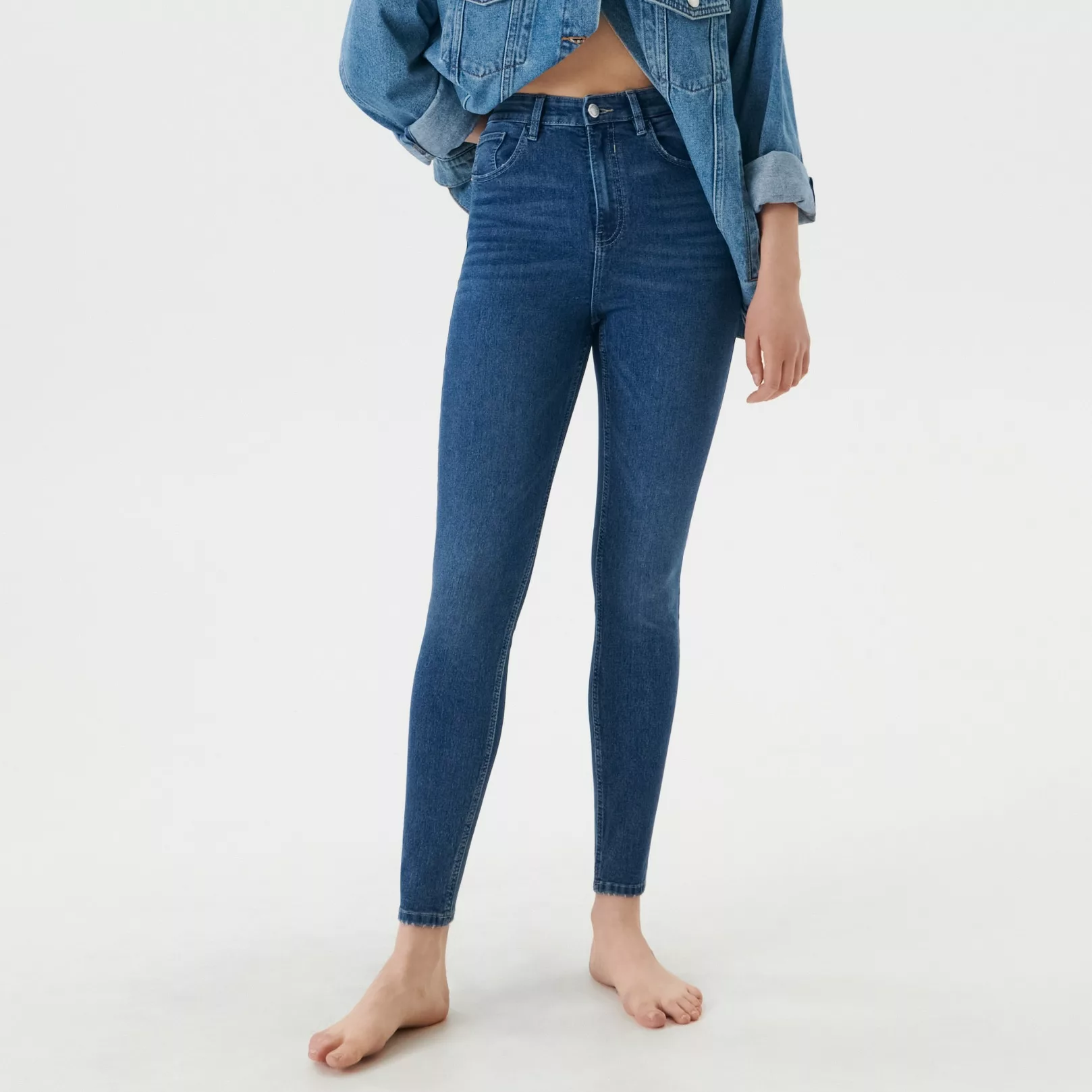 Sinsay - Blugi high waist skinny - Bleumarin-Collection > all > jeans