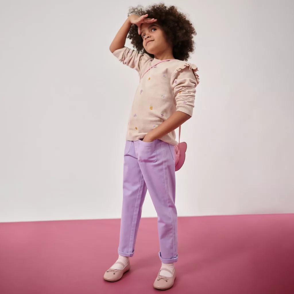 Sinsay - Blugi paperbag - Violet-Kids > kid girl > trousers