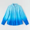 Sinsay - Cămașă din satin - Albastru-Collection > all > shirts