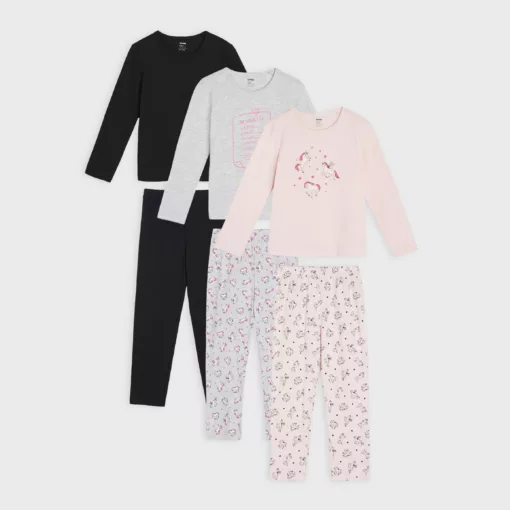 Sinsay - Set de 3 pijamale - Roz-Kids > kid girl > pyjamas