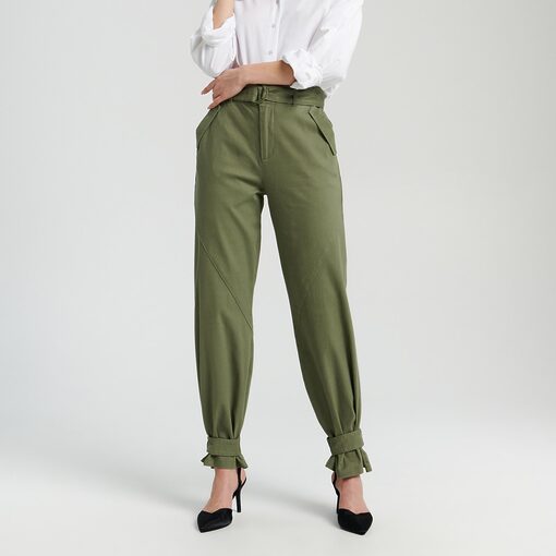Sinsay - Pantaloni cu curea - Kaki-Collection > all > trousers