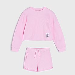 Sinsay - Set bluză și pantaloni scurți sport - Roz-Kids > kid girl > sets