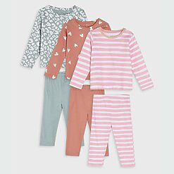 Sinsay - Set de 3 pijamale - Verde-Baby > baby girl > pyjamas