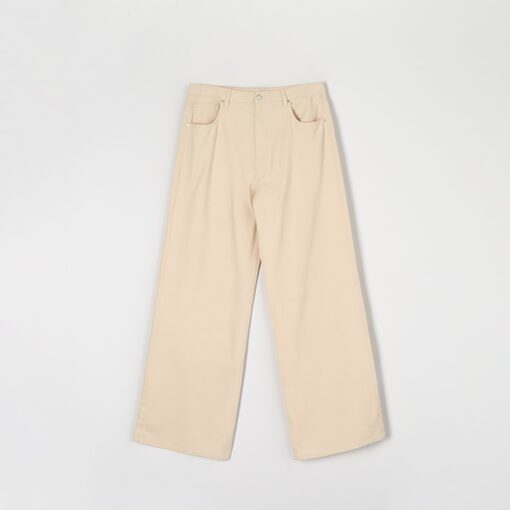 Sinsay - Blugi high waist wide leg - Ivory-Collection > all > jeans