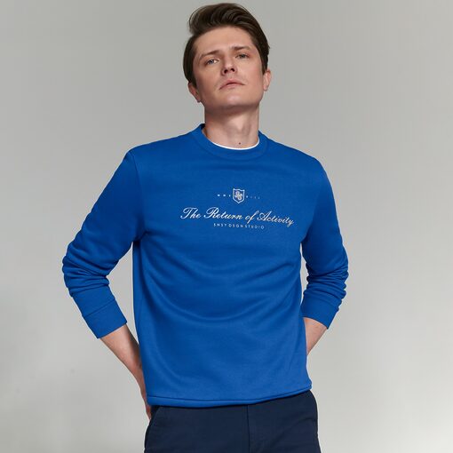 Sinsay - Bluză sport cu imprimeu - Albastru-For him > clothes > sweatshirts