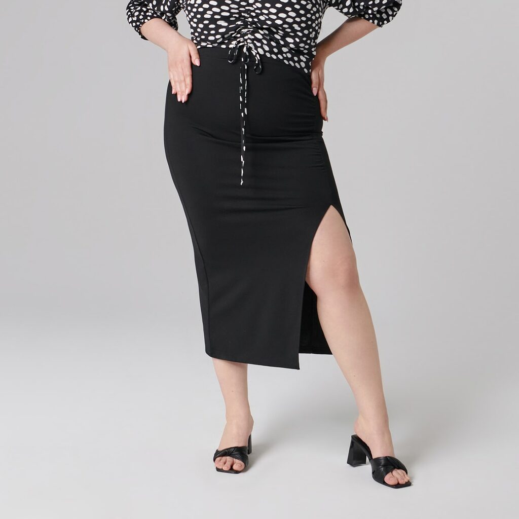 Sinsay - Fustă midi cu despicătură - Negru-Collection > all > skirts