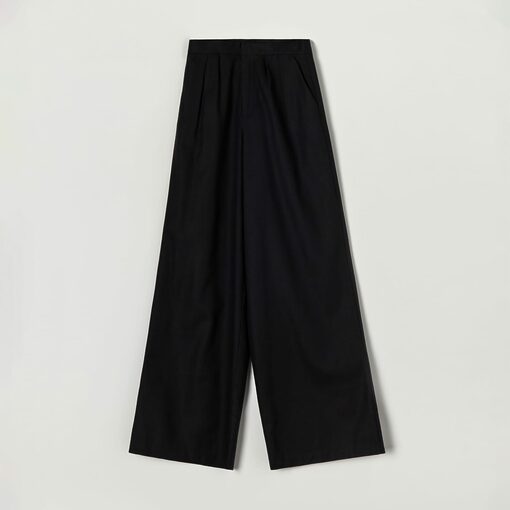 Sinsay - Pantaloni cu adaos de in - Negru-Collection > all > trousers
