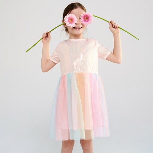 Sinsay - Rochie cu tul - Roz-Kids > kid girl > dresses