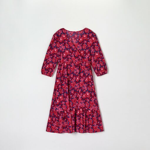 Sinsay - Rochie midi cu imprimeu floral - Roz-Collection > all > dresses
