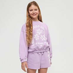 Sinsay - Set bluză și pantaloni scurți sport - Violet-Kids > preteen girl > shirts