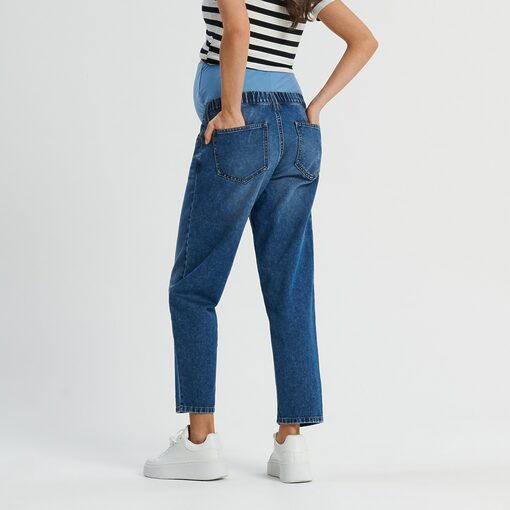 Sinsay - Blugi high waist mom MAMĂ - Albastru-Collection > all > jeans