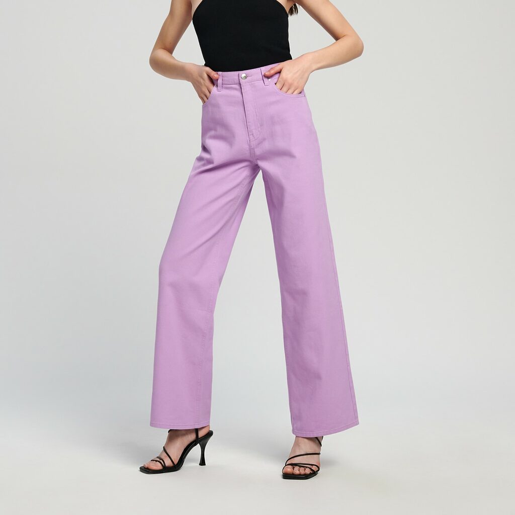 Sinsay - Blugi high waist wide leg - Violet-Collection > all > jeans
