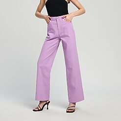 Sinsay - Blugi high waist wide leg - Violet-Collection > all > jeans