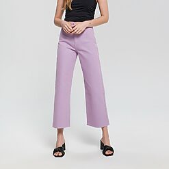 Sinsay - Blugi scurți high waist - Violet-Collection > all > jeans
