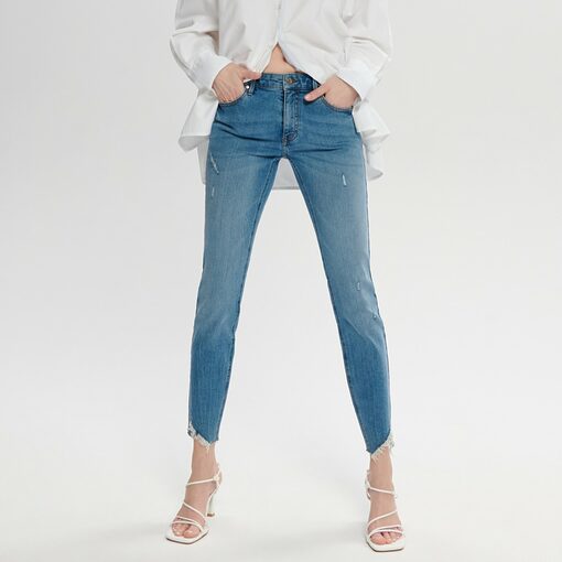 Sinsay - Blugi skinny low waist - Albastru-Collection > all > jeans