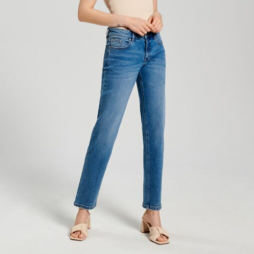 Sinsay - Blugi slim low waist - Albastru-Collection > all > jeans