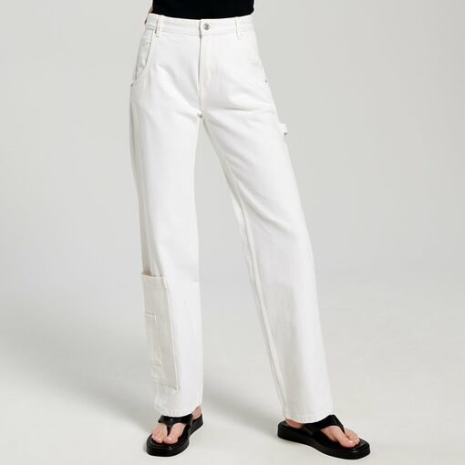 Sinsay - Blugi straight low waist - Ivory-Collection > all > jeans