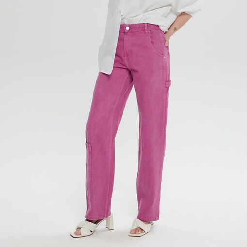 Sinsay - Blugi straight low waist - Violet-Collection > all > jeans
