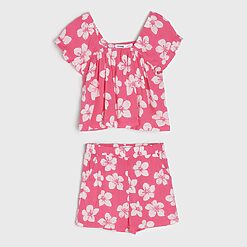 Sinsay - Compleu cu tricou și pantaloni scurți - Roz-Kids > kid girl > pyjamas