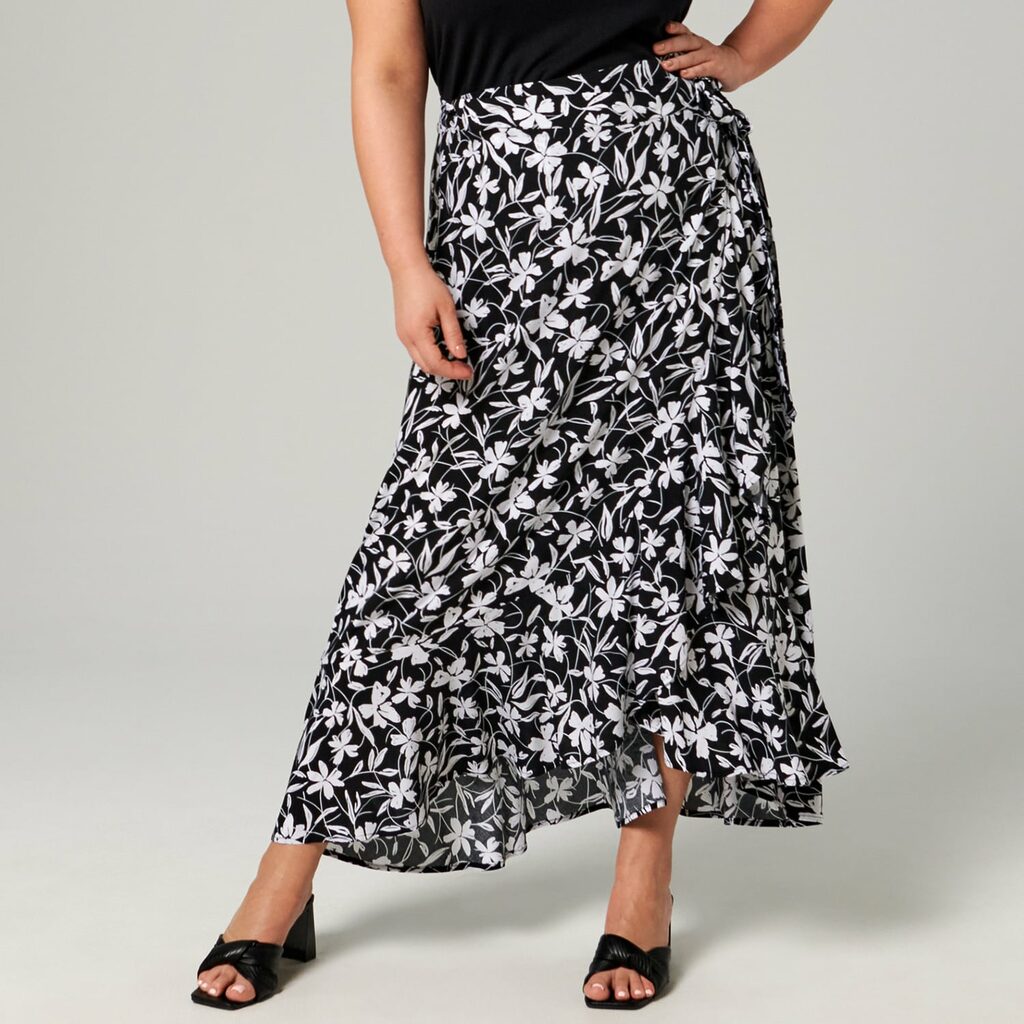 Sinsay - Fustă cu model floral - Negru-Collection > all > skirts