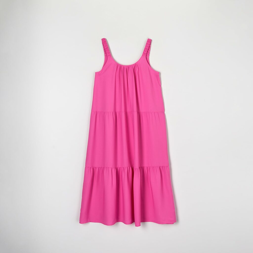 Sinsay - Rochie midi cu bretele - Roz-Collection > all > dresses