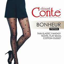 Ciorapi cu model inimioare Conte Elegant Bonheur 20 den-CIORAPI CU MODEL