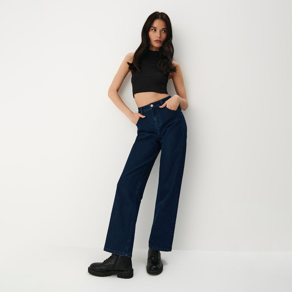 Mohito - Blugi wide leg - Albastru-All > jeans