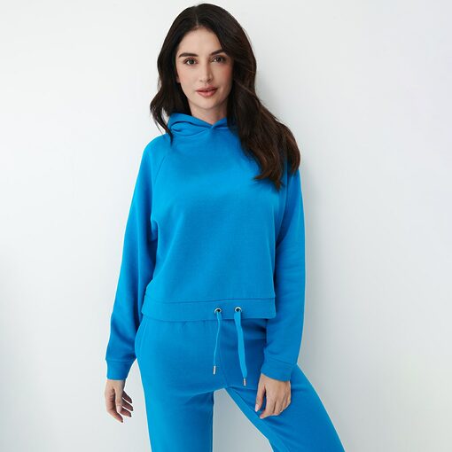 Mohito - Bluză albastră cu glugă - Turcoaz-All > sweatshirts