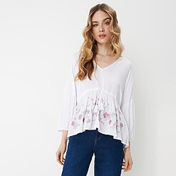 Mohito - Bluză cu conținut ridicat de viscoză - Alb-All > blouses