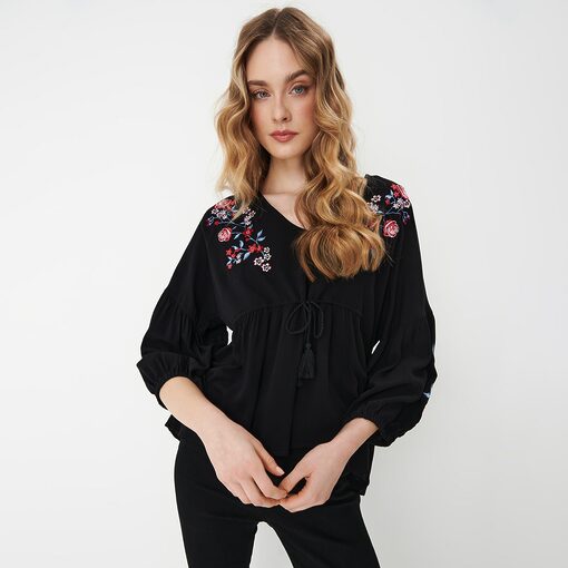 Mohito - Bluză cu conținut ridicat de viscoză - Negru-All > blouses