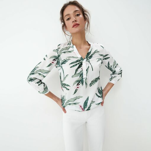 Mohito - Bluză cu conținut ridicat de viscoză - Verde-All > blouses