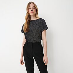 Mohito - Bluză cu fir strălucitor - Negru-All > blouses