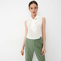 Mohito - Bluză cu fundiță la gât - Ivory-All > blouses