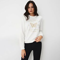 Mohito - Bluză cu imprimeu - Ivory-All > sweatshirts
