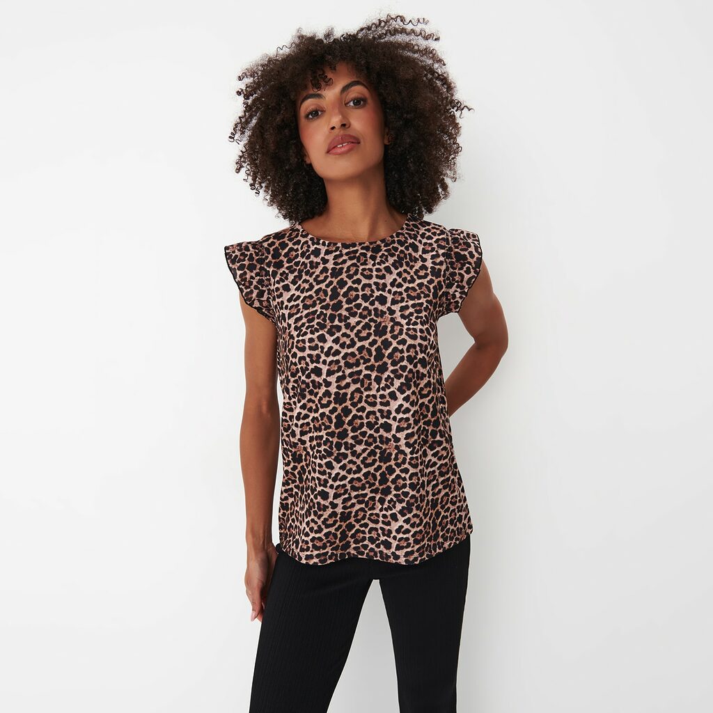 Mohito - Bluză cu imprimeu animalier - Bej-All > blouses
