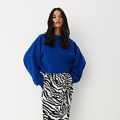Mohito - Bluză cu mâneci bufante - Bleumarin-All > sweatshirts