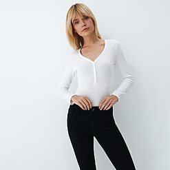 Mohito - Bluză cu mâneci lungi - Ivory-All > blouses