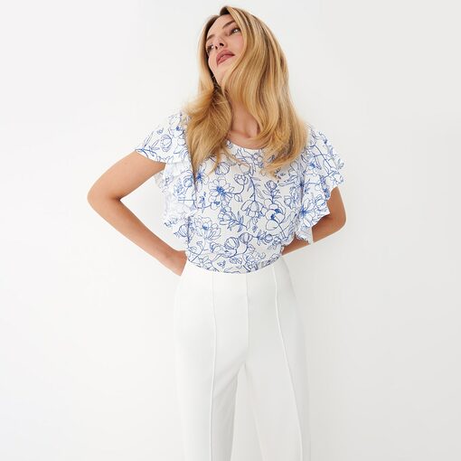 Mohito - Bluză cu model floral - Alb-All > blouses