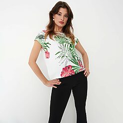 Mohito - Bluză cu model floral - Alb-All > blouses