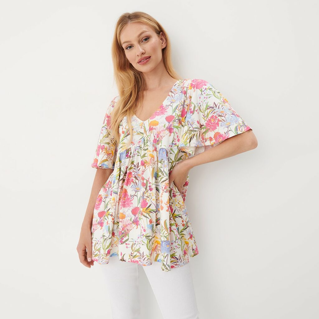 Mohito - Bluză cu model floral - Alb-All > blouses