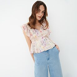 Mohito - Bluză cu model floral - Oranj-All > blouses