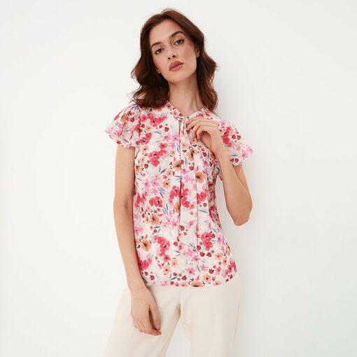 Mohito - Bluză cu model floral - Roz-All > blouses