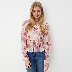 Mohito - Bluză cu model floral - Roz-All > blouses