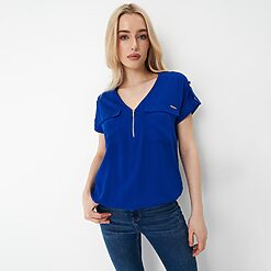 Mohito - Bluză din viscoză - Albastru-All > blouses