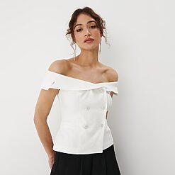 Mohito - Bluză off shoulder - Alb-All > blouses