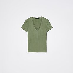 Mohito - Bluză ușoară cu dantelă - Kaki-All > blouses